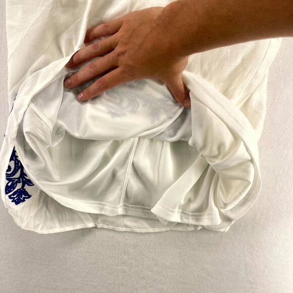 Lulus White/Royal Blue SS Embroidered Dress Ladies Size M New - Picture 7 of 11